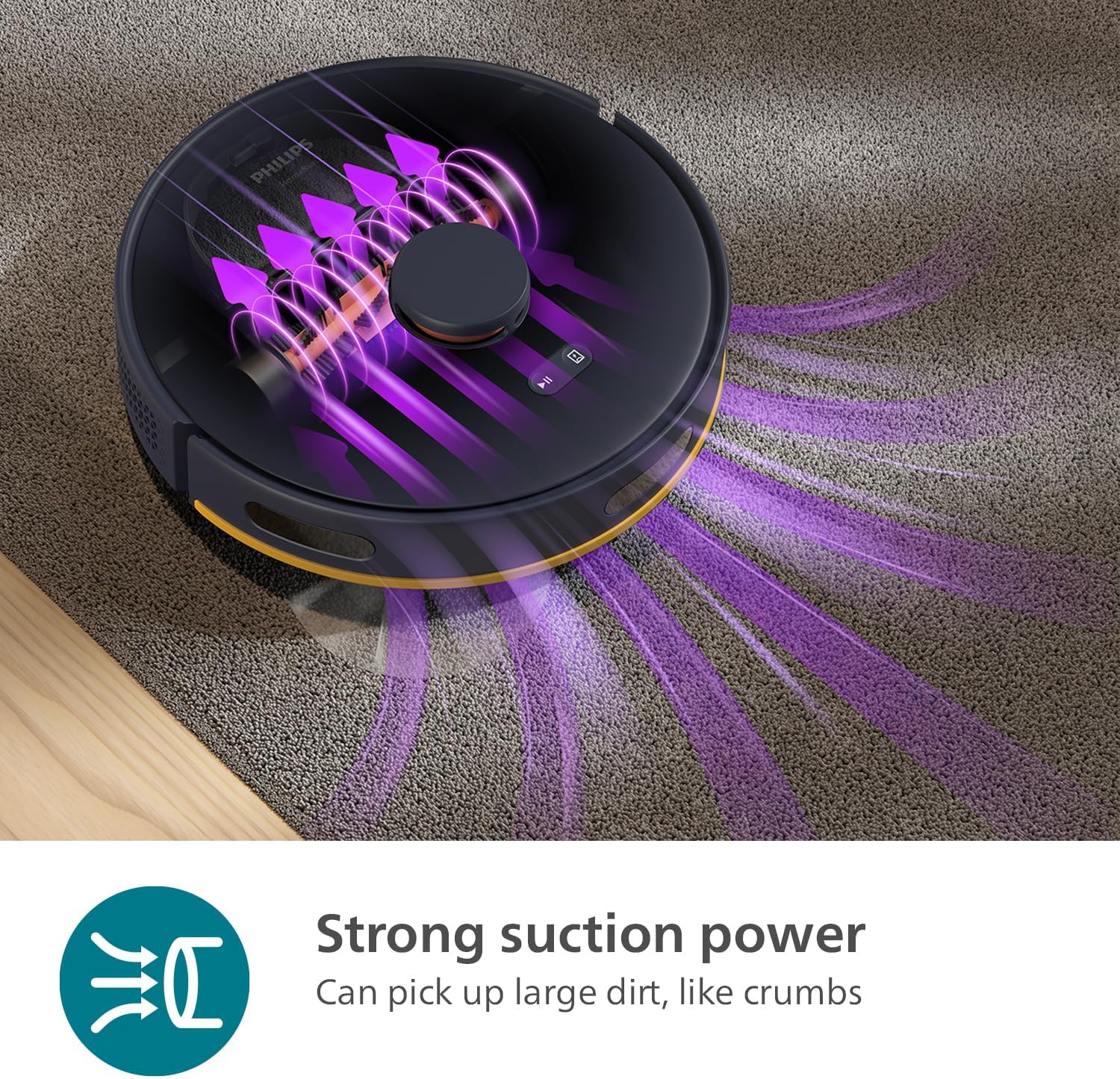 Philips HomeRun 2000 Series: 2-in-1 robot vacuum cleaner and mop, suction power 2700 Pa, run time 130 minutes, laser navigation, carpet enhancement, app control, white (XU2000/20)