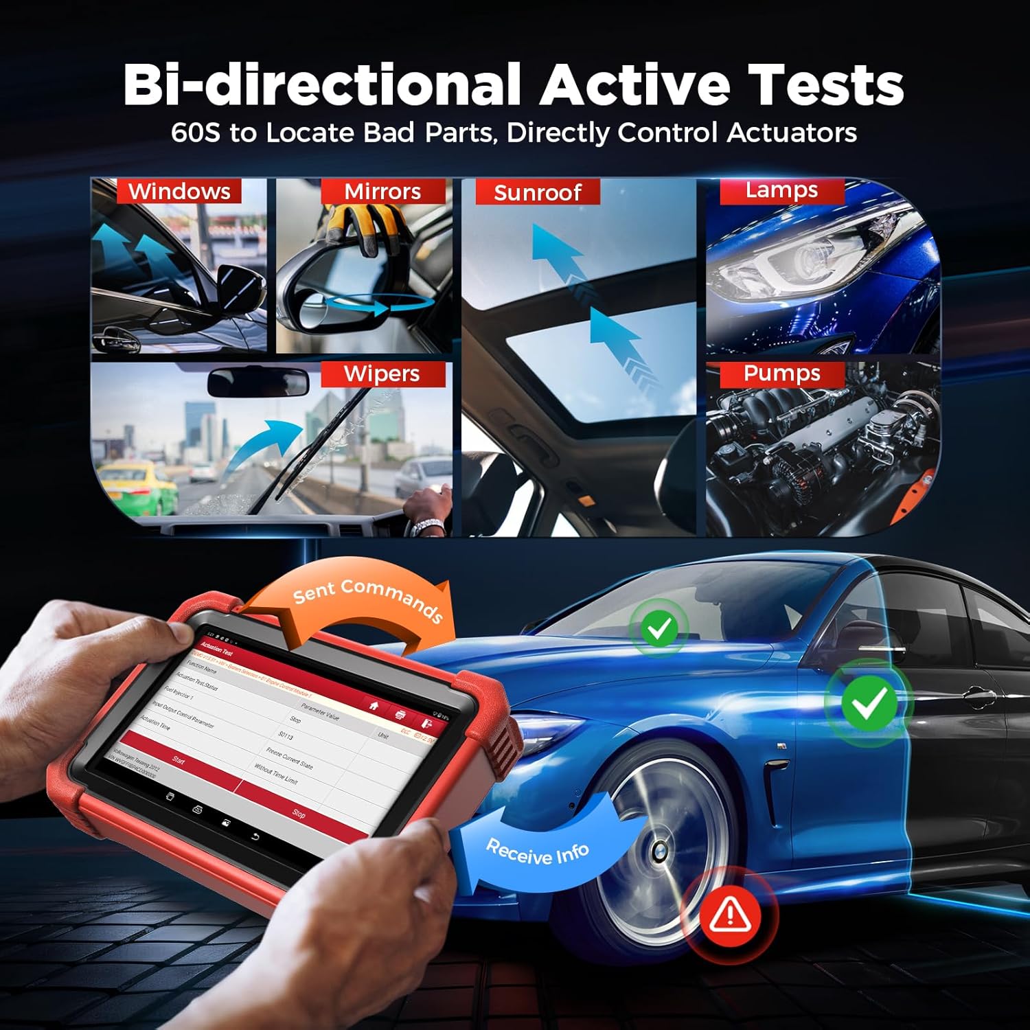 LAUNCH X431 CRP919XBT Elite OBD2 Scanner 2025 Wireless Bidirectional Tool, ECU Coding, CANFD&DOIP, Full System Car Diagnostic Tool, FCA AutoAuth, V.A.G Guided, IMMO, 35+ Resets, 2 Years Free Update