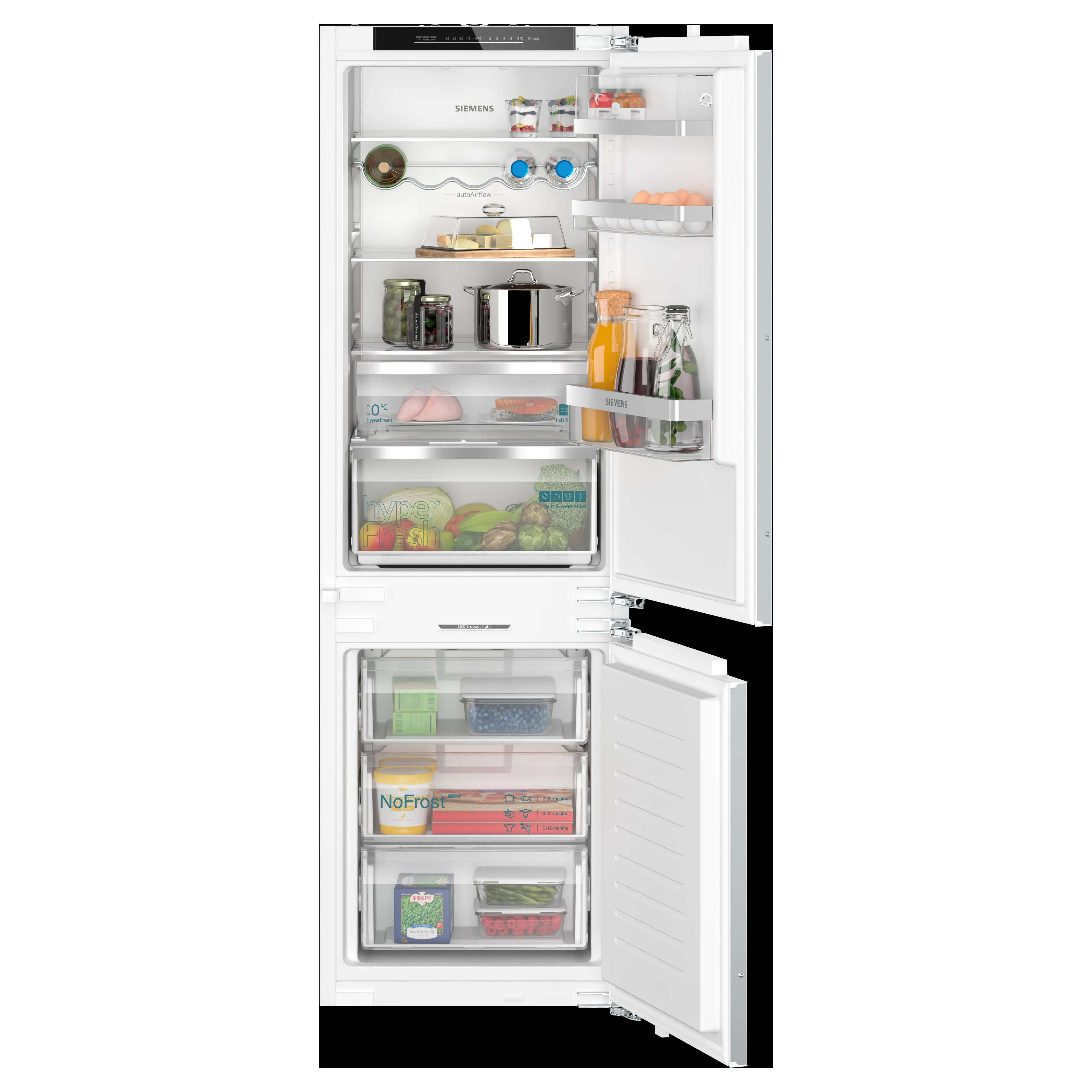 SIEMENS KI86NADD0 iQ500 Built-in fridge-freezer with freezer at bottom 177.2 x 55.8 cm soft close flat hinge