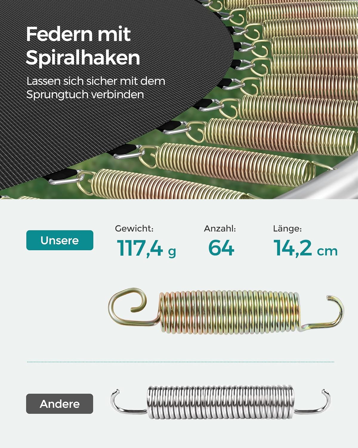 SONGMICS Trampolin Outdoor Ø 305 cm, rundes Gartentrampolin mit Randabdeckung, mit Sicherheitsnetz, mit Leiter und gepolsterten Stangen