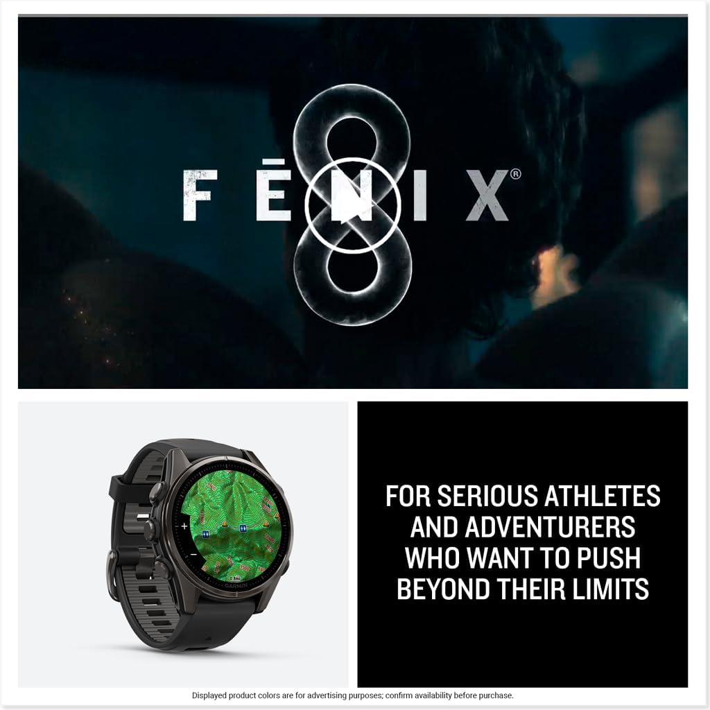 Garmin fēnix® 8 – 51 mm, AMOLED, Sapphire, Premium Multisport GPS Smartwatch, Long-Lasting Battery Life, Dive-Rated, Built-in LED Flashlight, Titanium with Spark Orange/Graphite Band