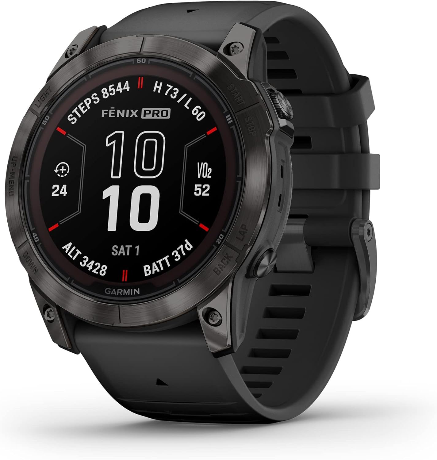Garmin fēnix 7X Pro Sapphire Solar, Multisport GPS Smartwatch, Built-in Flashlight, Solar Charging Capability, 010-02778-10, Black