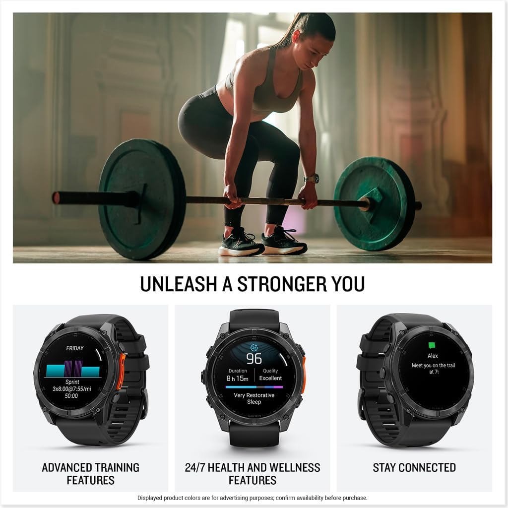 Garmin fēnix® 8 – 51 mm, AMOLED, Sapphire, Premium Multisport GPS Smartwatch, Long-Lasting Battery Life, Dive-Rated, Built-in LED Flashlight, Titanium with Spark Orange/Graphite Band