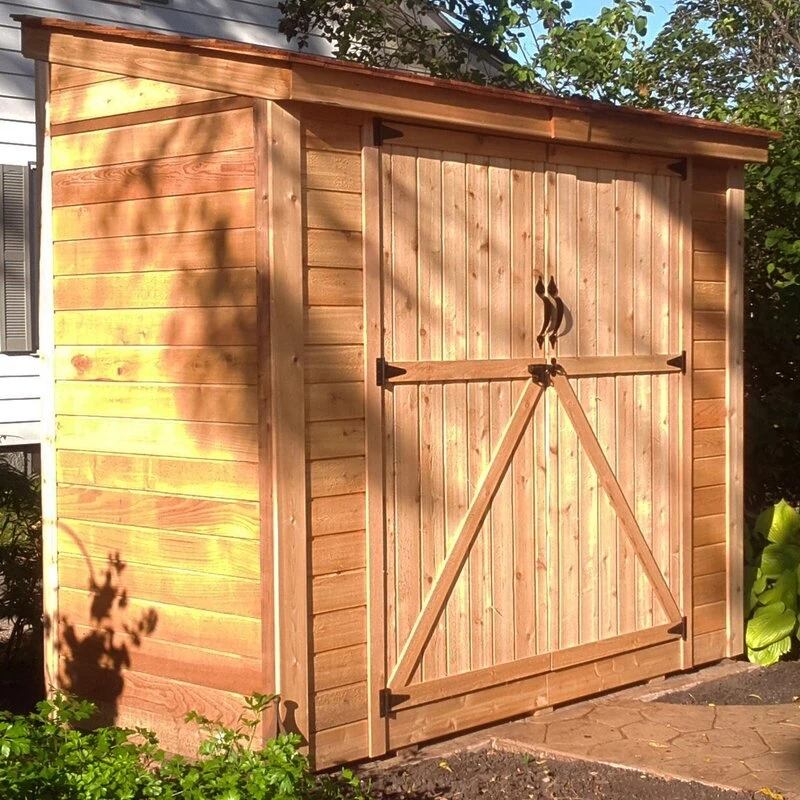 SpaceSaver 8 ft. W x 4 ft. D Solid Wood Lean-To Tool Shed