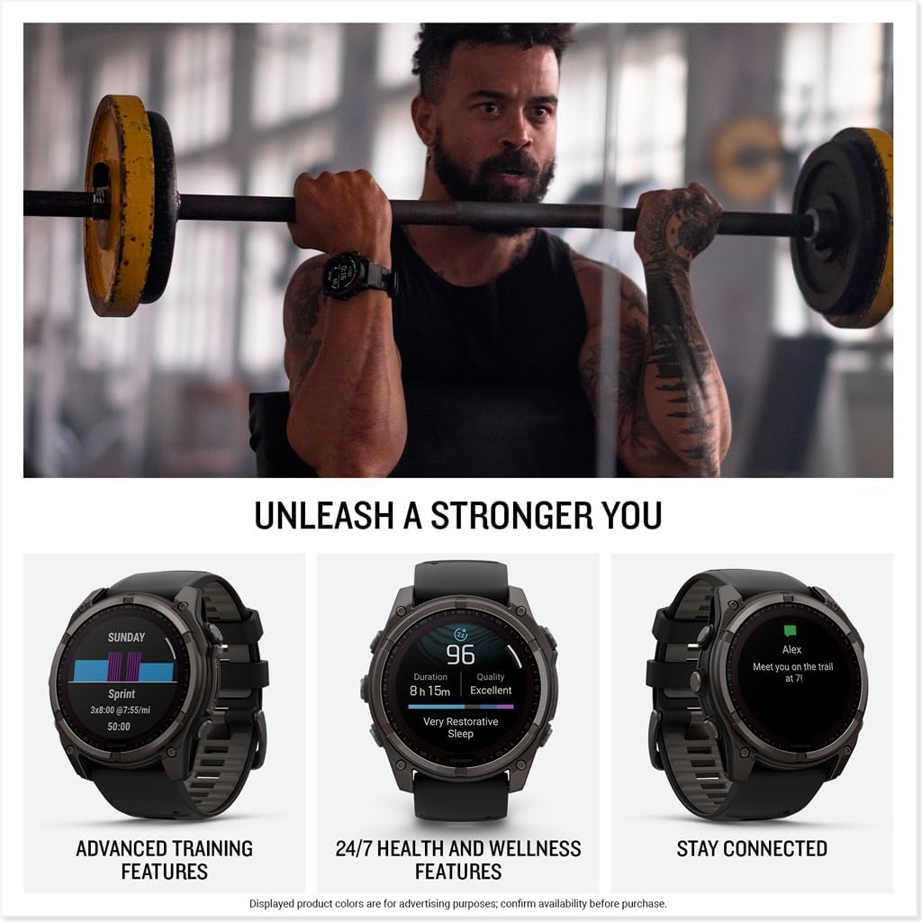 Garmin fēnix® 8 – 51 mm, AMOLED, Sapphire, Premium Multisport GPS Smartwatch, Long-Lasting Battery Life, Dive-Rated, Built-in LED Flashlight, Titanium with Spark Orange/Graphite Band