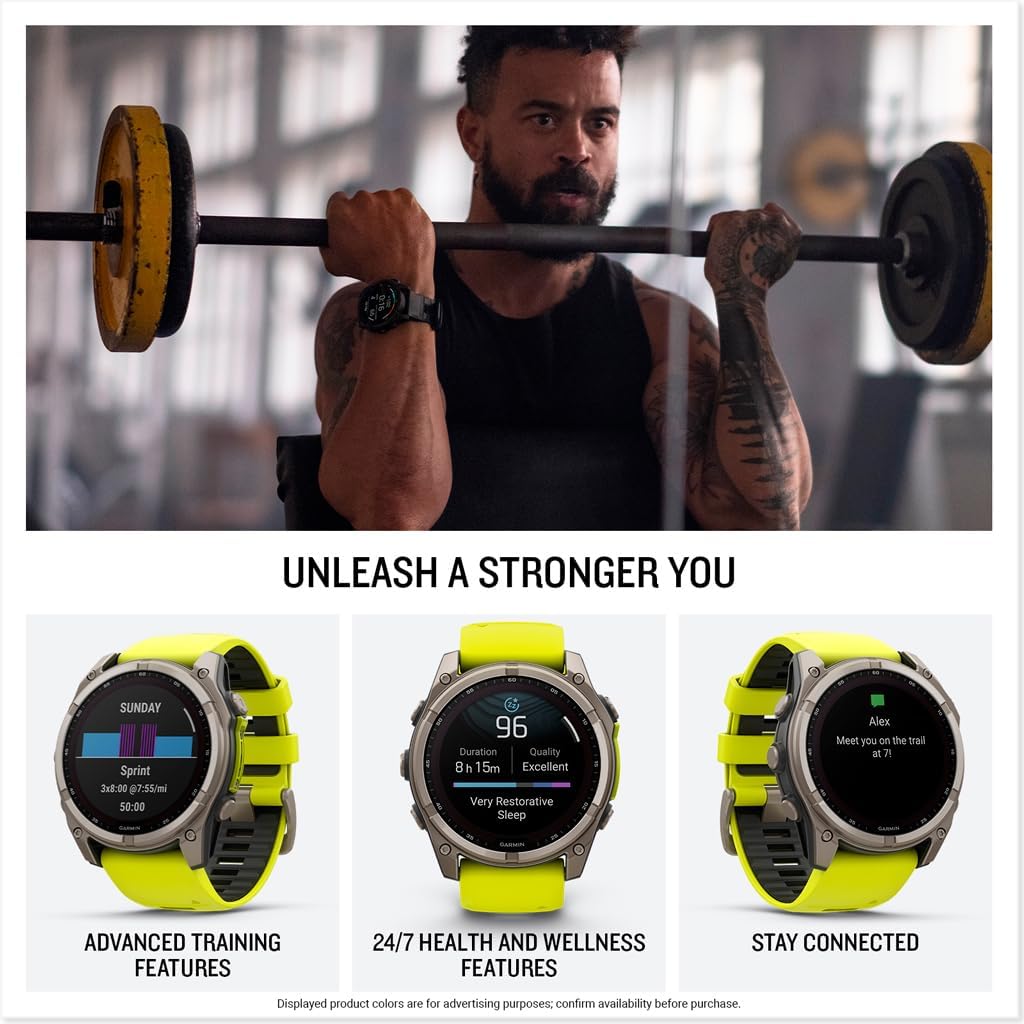 Garmin fēnix® 8 – 51 mm, AMOLED, Sapphire, Premium Multisport GPS Smartwatch, Long-Lasting Battery Life, Dive-Rated, Built-in LED Flashlight, Titanium with Spark Orange/Graphite Band
