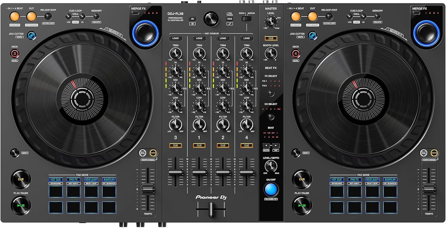Pioneer DJ DDJ-FLX6-GT 4-deck Rekordbox and Serato DJ Controller - Graphite