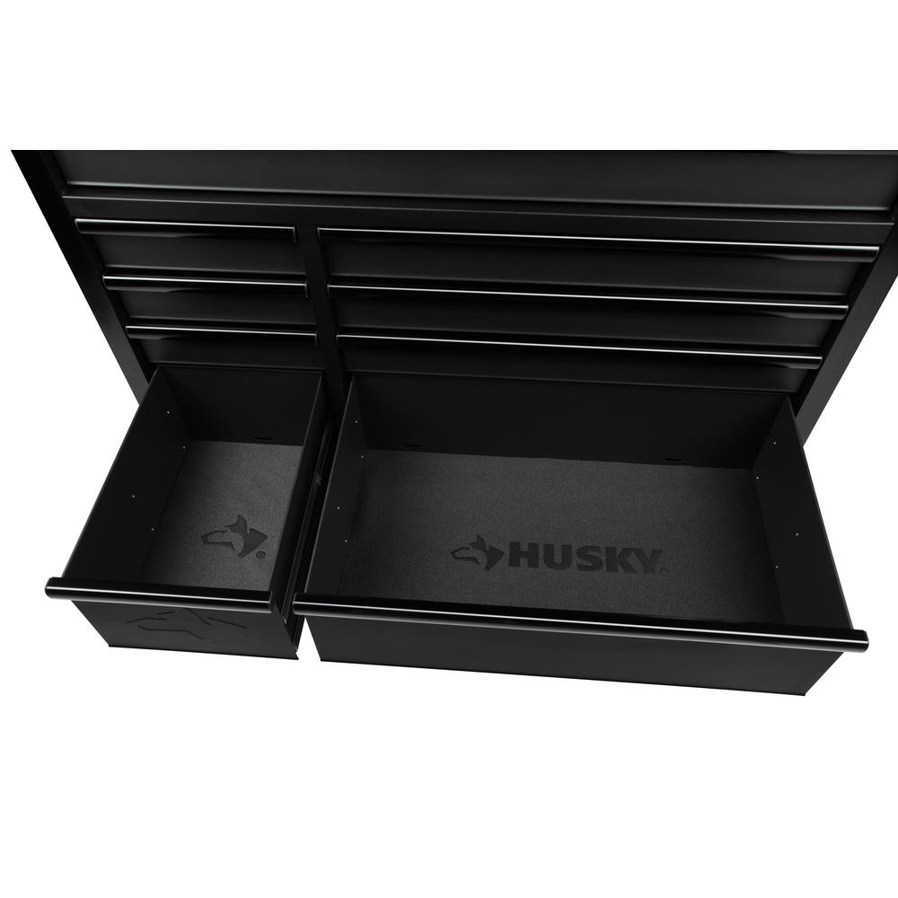 Industrial 52 In. W X 21.5 In. D 15-Drawer Tool Chest And Rolling Cabinet Combo With LED Light In Matte Black