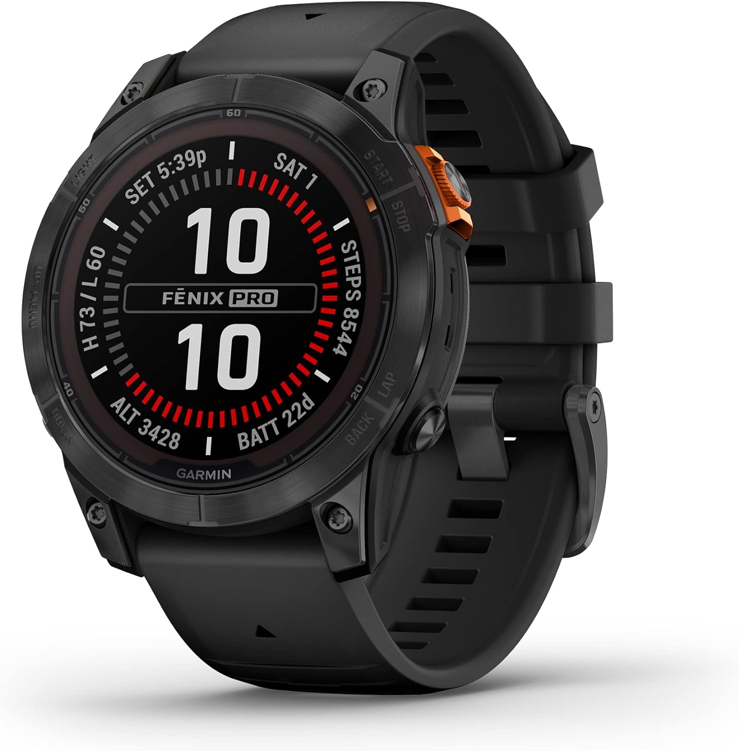 Garmin fēnix 7X Pro Sapphire Solar, Multisport GPS Smartwatch, Built-in Flashlight, Solar Charging Capability, 010-02778-10, Black