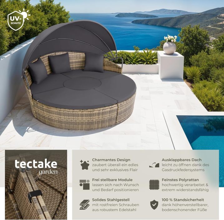 Lounge shell sun island outdoor weatherproof