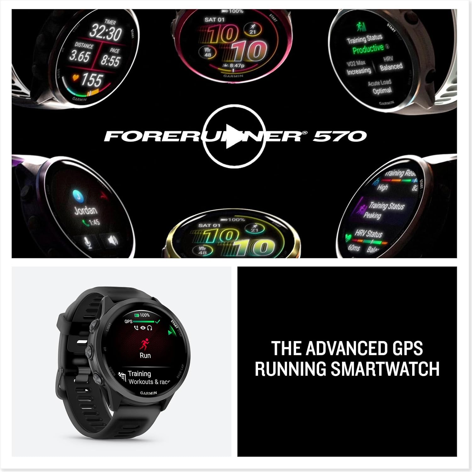 Garmin® Forerunner® 570, 42mm, Advanced GPS Running and Triathlon Smartwatch, AMOLED Display, Training and Recovery Features, Raspberry Aluminum with Translucent Bone/Mango Band