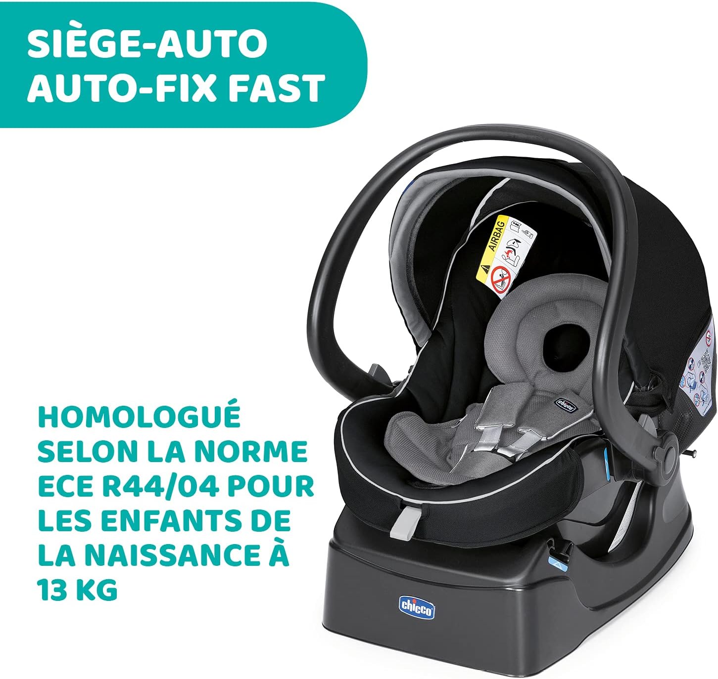 Chicco Trio Activ3 3 in 1 Stroller with Car Travel Set, 3-Wheel Reclining Cane, Pram/Carrycot and Baby Car Seat Group 0+, with Folding and Compact Closure - Black