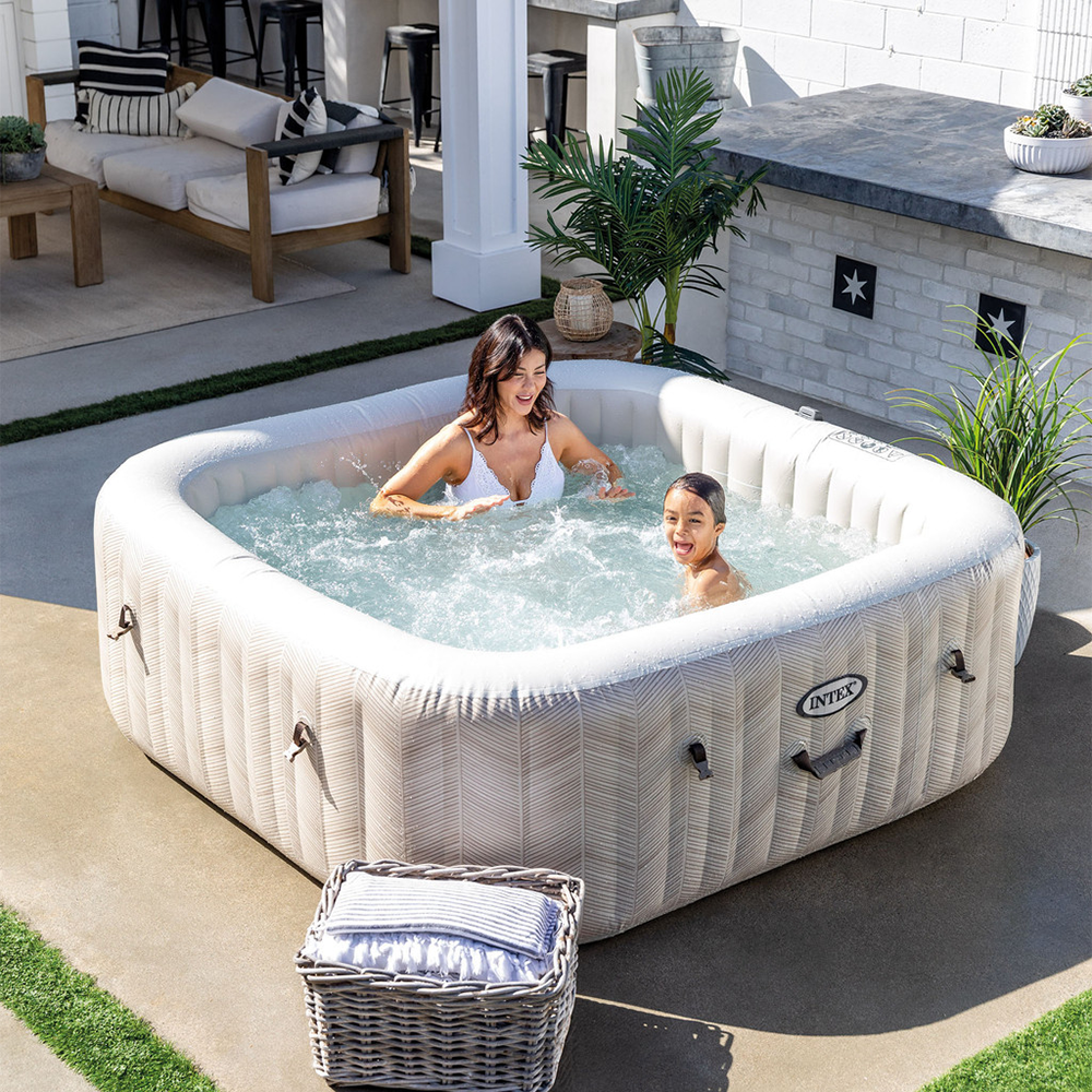 PureSpa™ Chevron Deluxe Inflatable Hot Tub Set - 6 Person