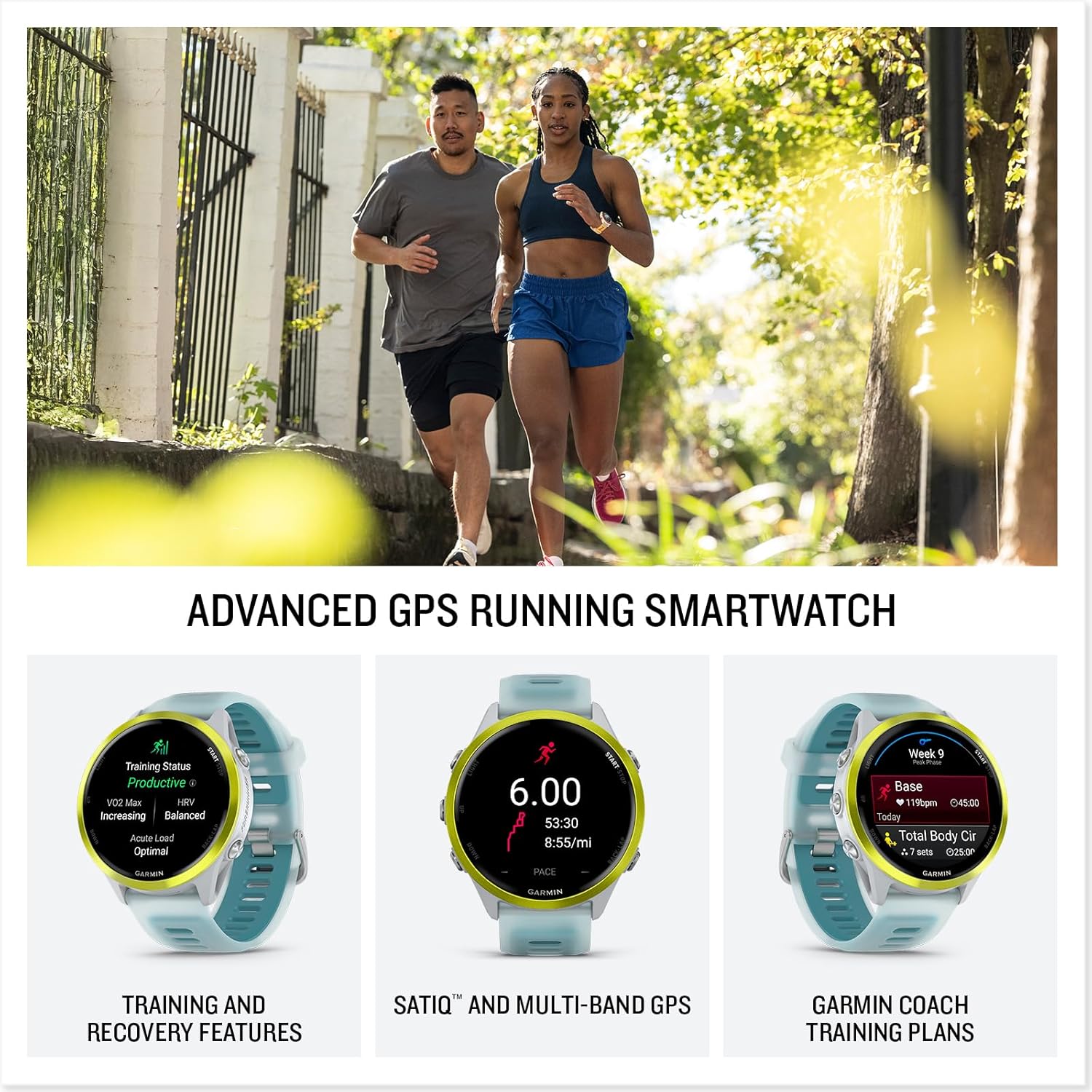 Garmin® Forerunner® 570, 42mm, Advanced GPS Running and Triathlon Smartwatch, AMOLED Display, Training and Recovery Features, Raspberry Aluminum with Translucent Bone/Mango Band