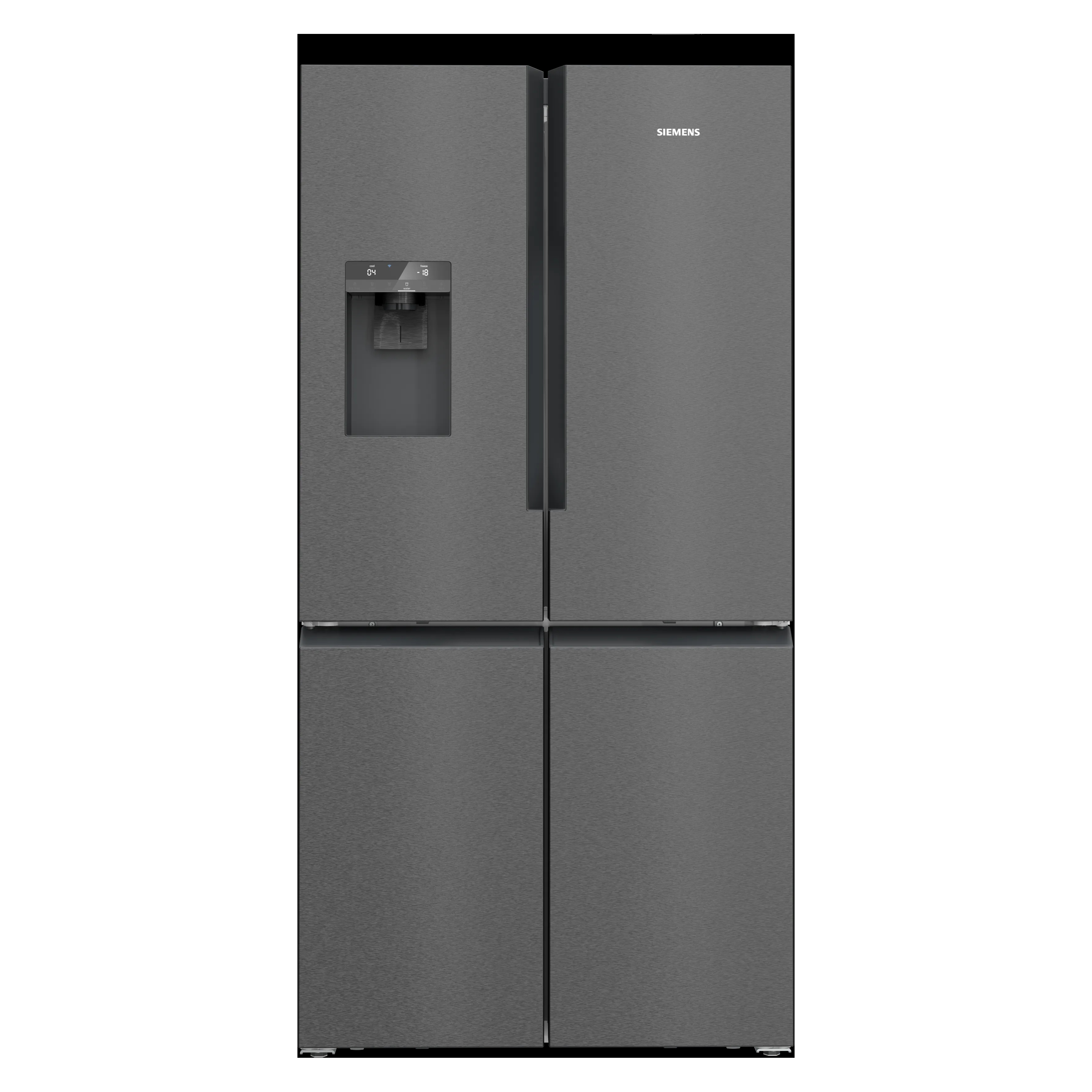 SIEMENS KF96DPXEA iQ700 French door bottom freezer. multi door 183 x 90.5 cm Brushed black steel antiFingerprint. Total noFrost