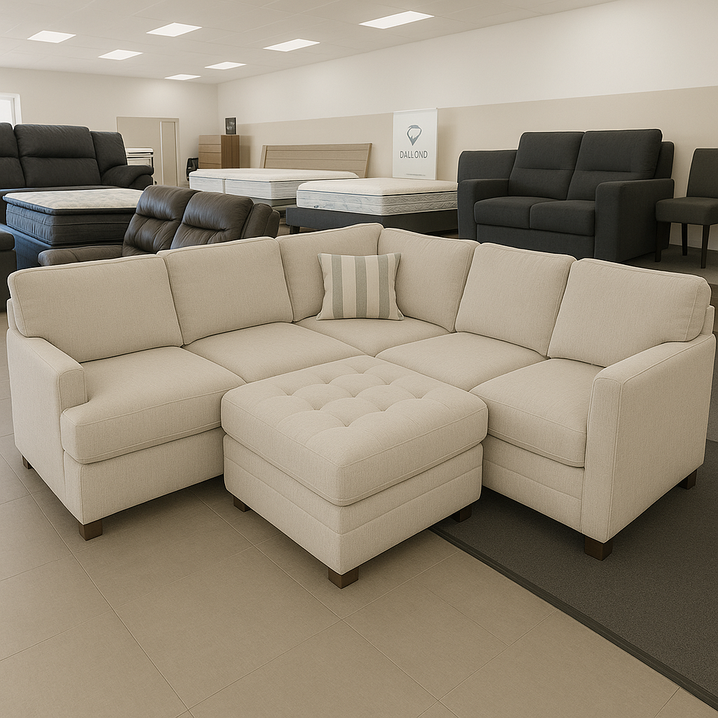 Thomasville Tisdale Fabric Sectional with Storage Ottoman