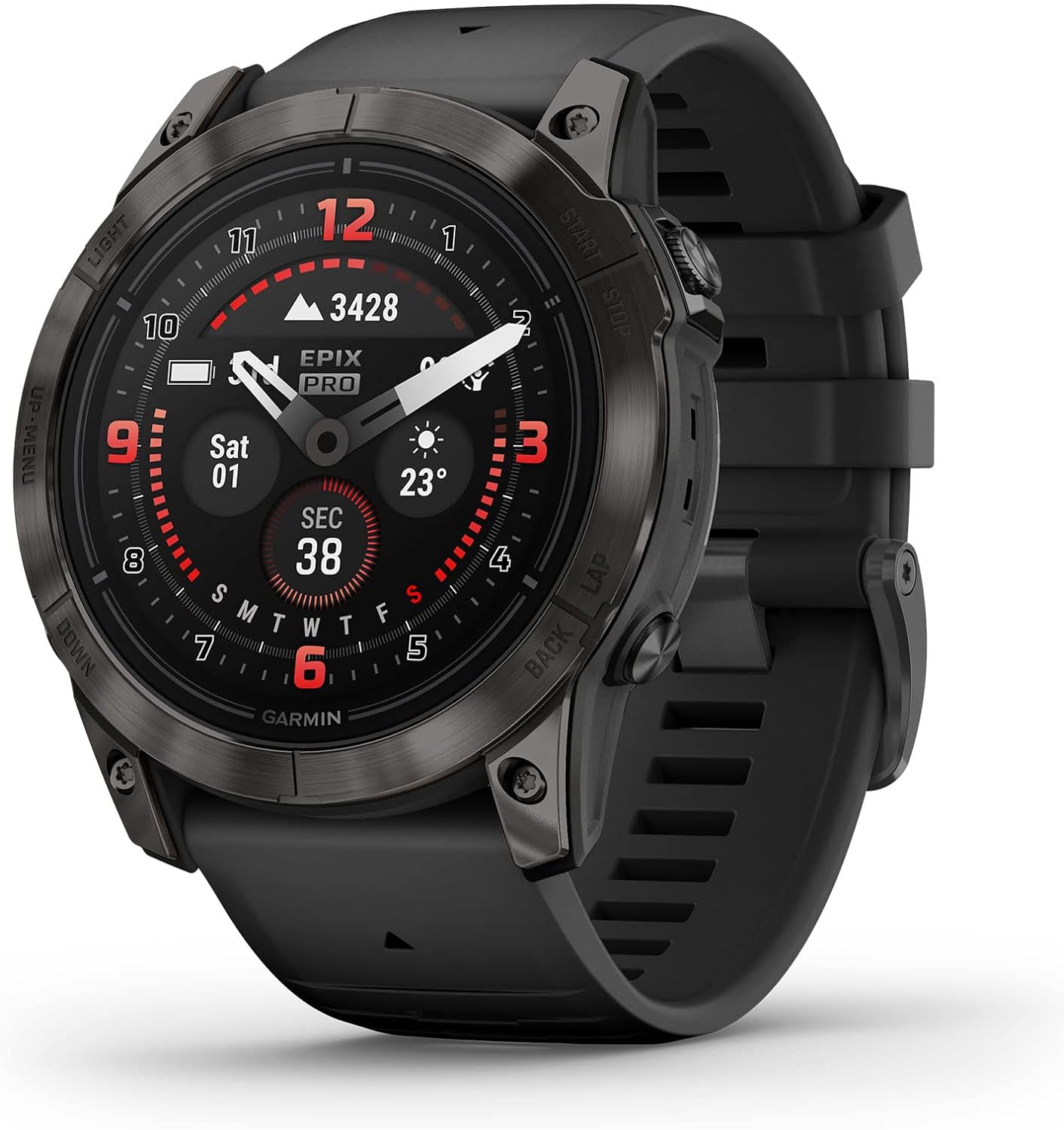 Garmin epix Pro (Gen 2) Sapphire Edition, 47mm, High Performance Smartwatch, Advanced Training Technology, Built-in Flashlight, Black