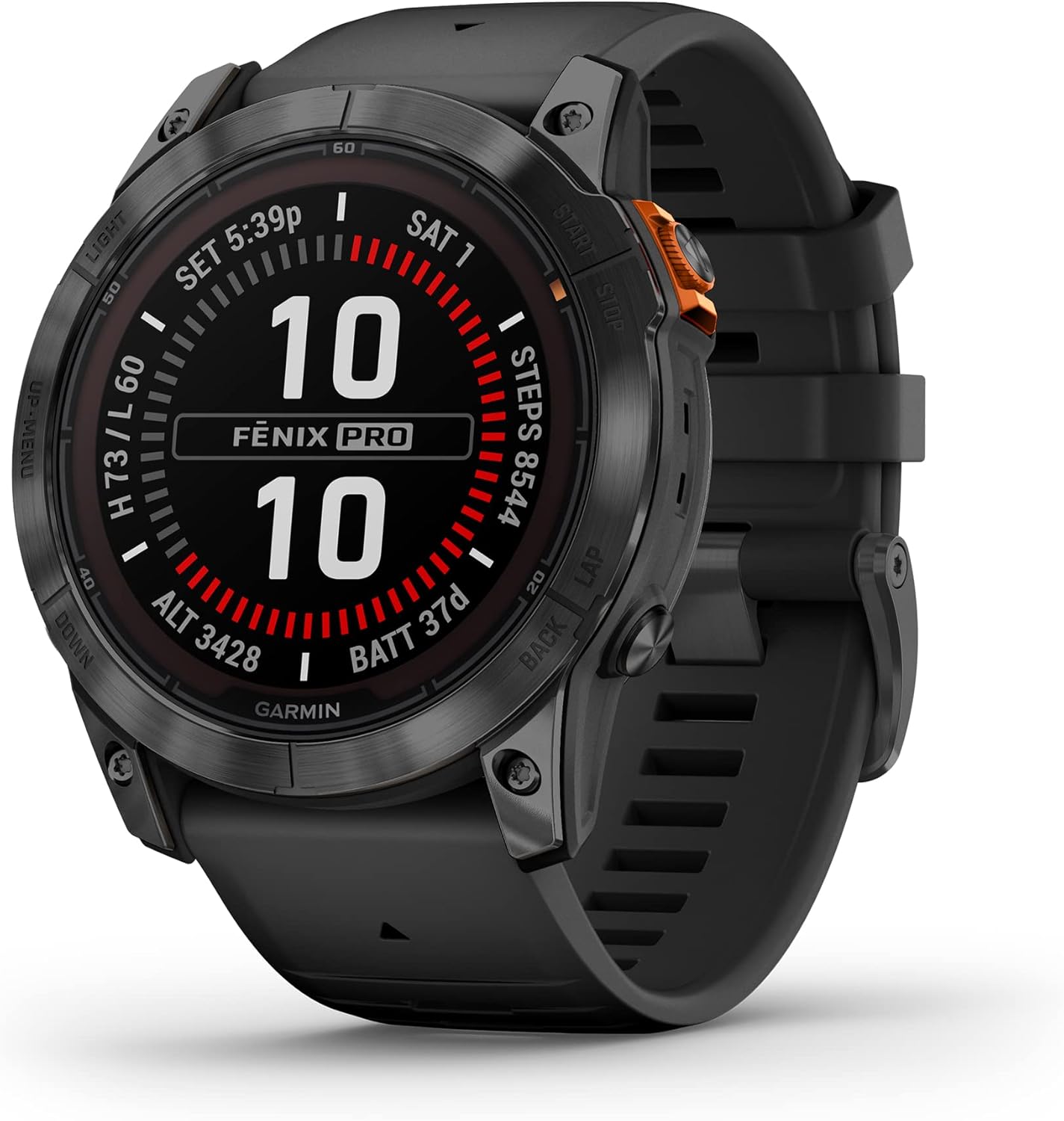 Garmin fēnix 7X Pro Sapphire Solar, Multisport GPS Smartwatch, Built-in Flashlight, Solar Charging Capability, 010-02778-10, Black