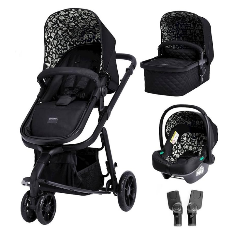 COSATTO GIGGLE 3 in 1 - A 3 in 1 Stroller with the trio - Cane Stroller, a Pram with a carrycot and an iSize baby car seat included, Lying Function and Accessories and Adapters