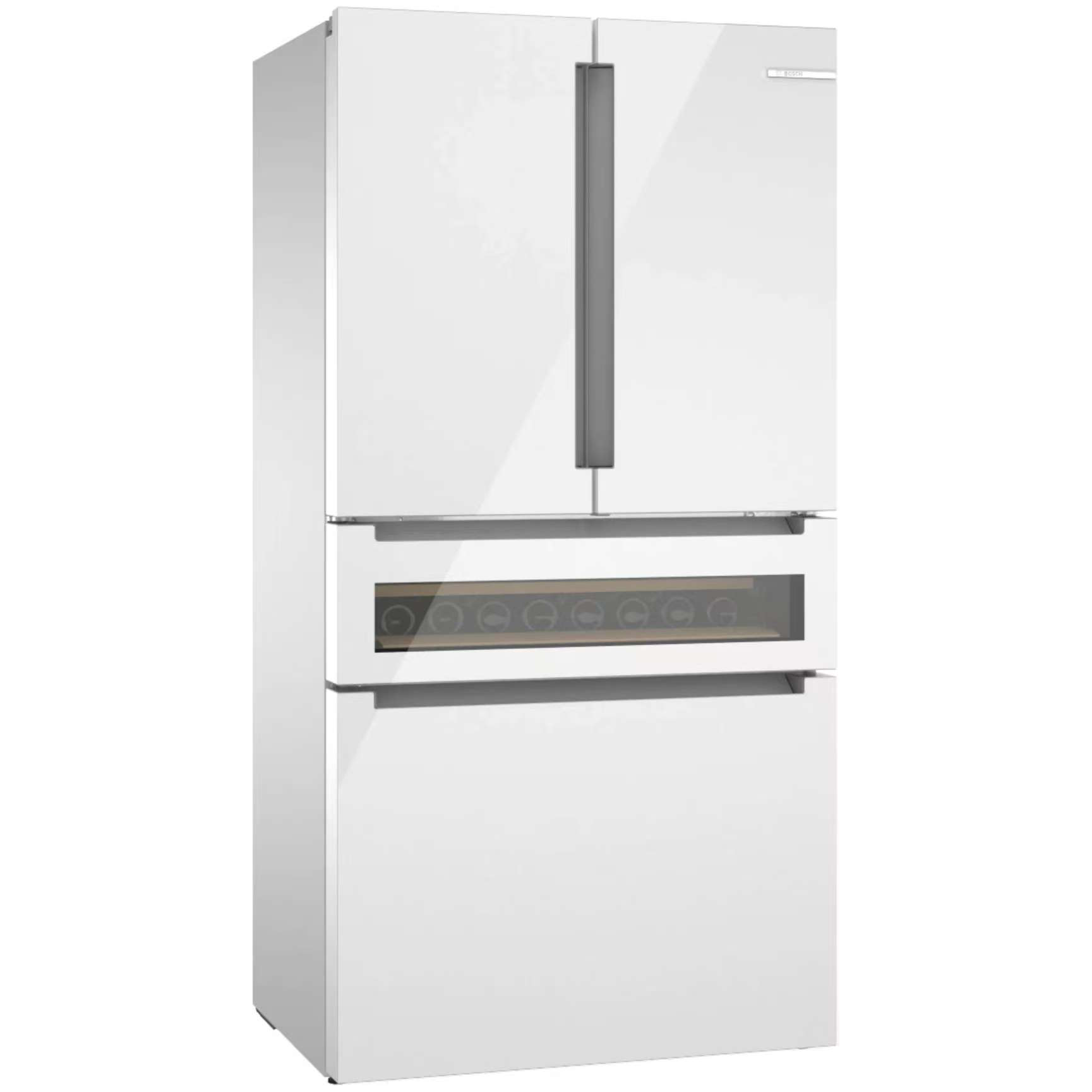 Bosch B36CL81ENW 800 Series French Door Bottom Mount Refrigerator, Glass door 36'' White, Total No Frost
