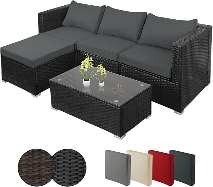 Montafox 12-piece polyrattan lounge garden furniture