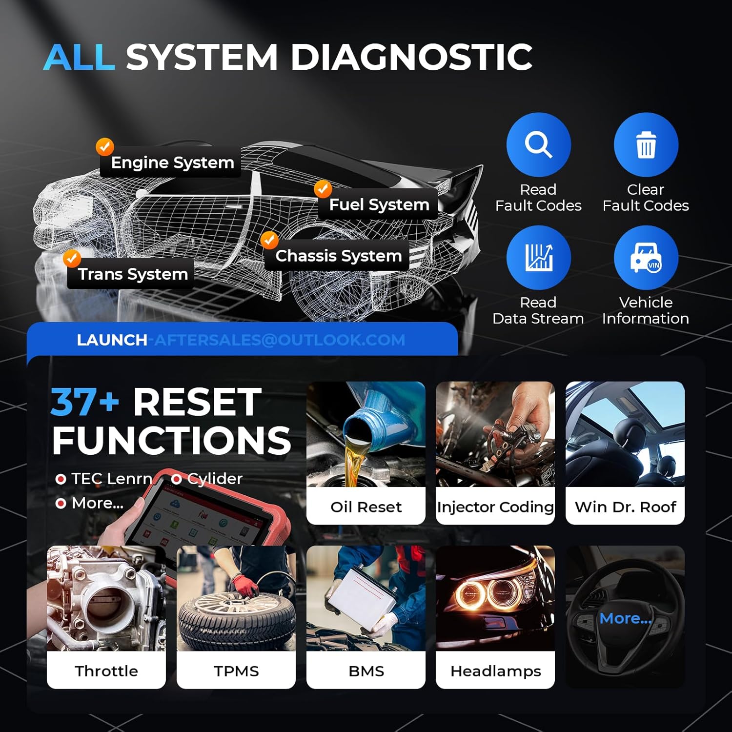 LAUNCH X431 V+ 5.0 Scan Tool with 2025 CANFD Connector, 37 Reset & OE-Level Diagnostics
