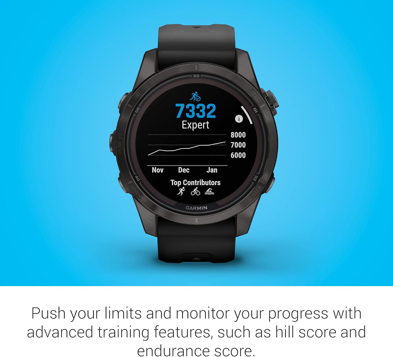 Garmin fēnix 7X Pro Sapphire Solar, Multisport GPS Smartwatch, Built-in Flashlight, Solar Charging Capability, 010-02778-10, Black