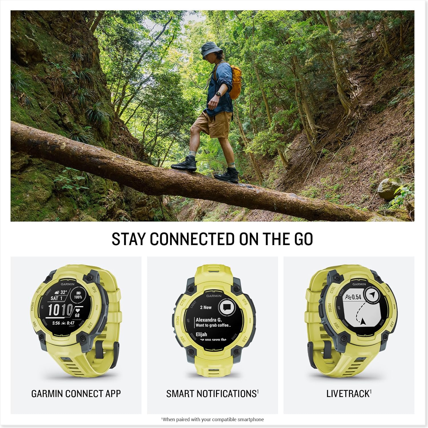 Garmin Instinct® 3 Tactical Edition, 50mm, Solar Charged Display, Rugged Outdoor GPS Smartwatch
