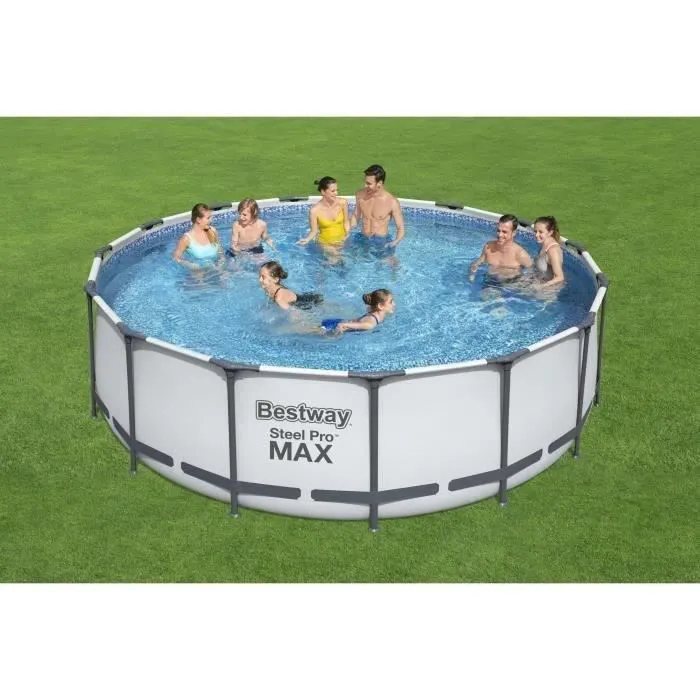Kit Piscine hors sol tubulaire BESTWAY Steel Pro Max - 457 x 122 cm + Robot nettoyeur automatique