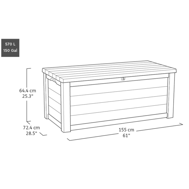 Eastwood 150 Gallon Deck Box - Brown