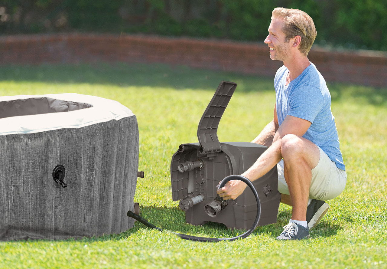 PureSpa™ Greywood Deluxe Inflatable Hot Tub Set - 6 Person