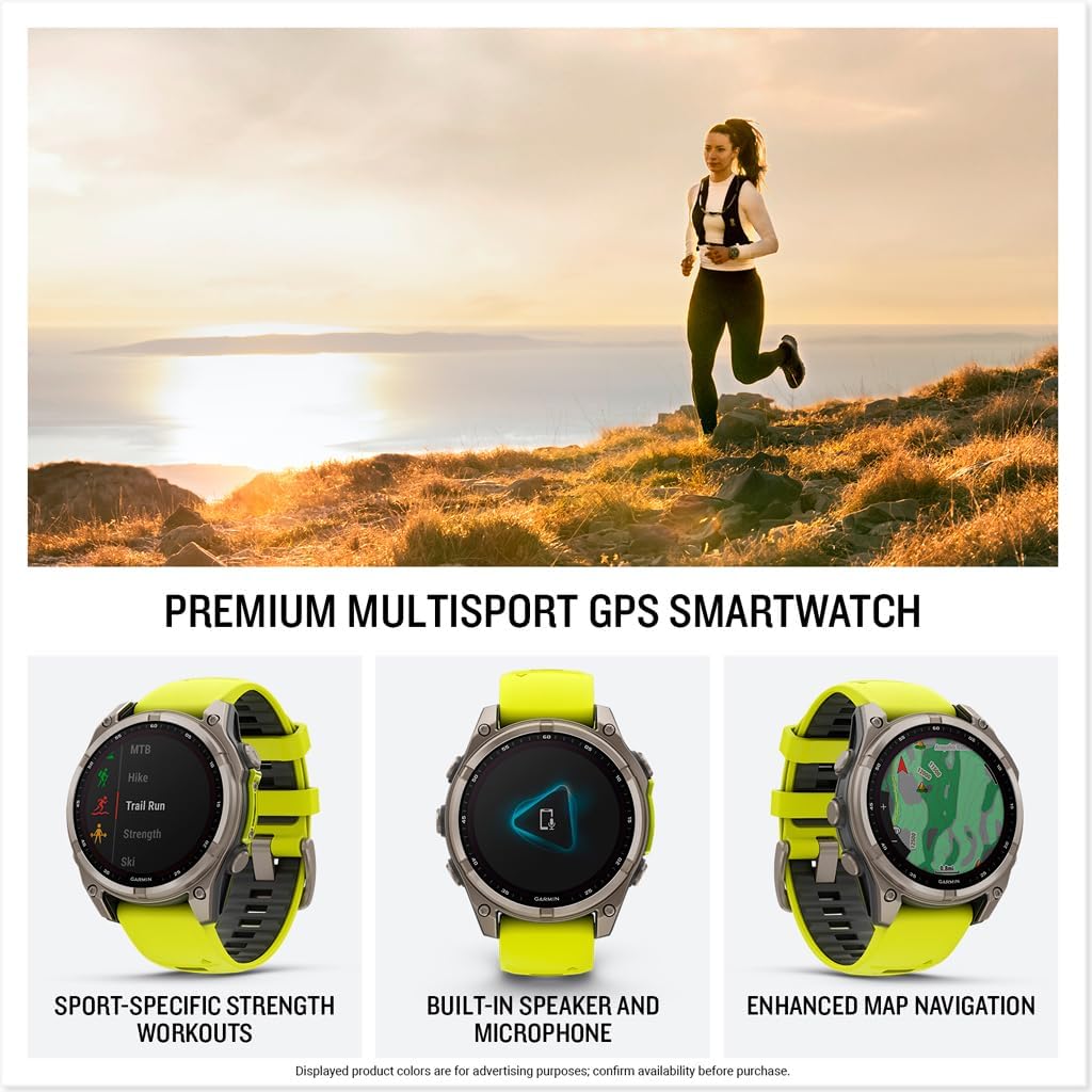 Garmin fēnix® 8 – 51 mm, AMOLED, Sapphire, Premium Multisport GPS Smartwatch, Long-Lasting Battery Life, Dive-Rated, Built-in LED Flashlight, Titanium with Spark Orange/Graphite Band