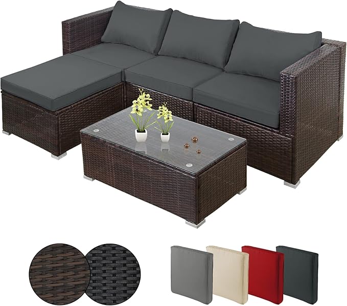 Montafox 12-piece polyrattan lounge garden furniture