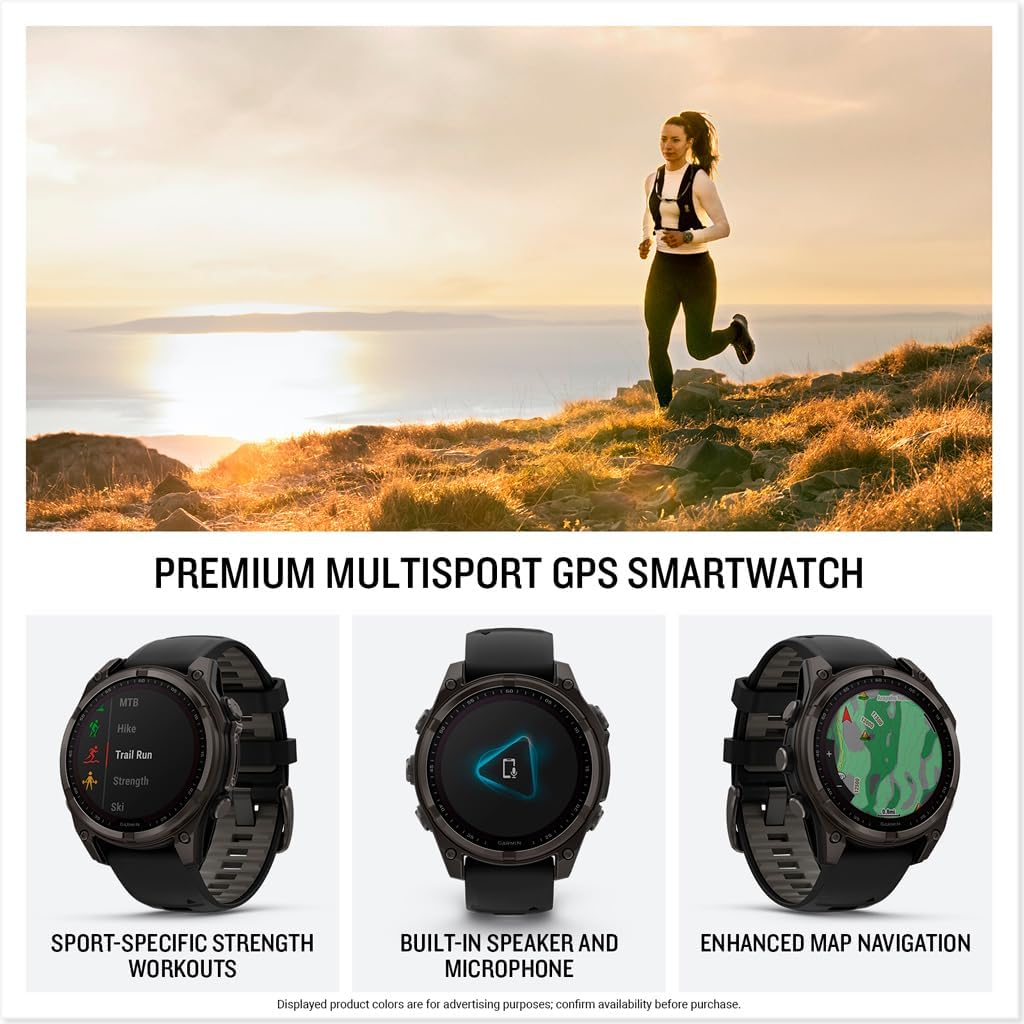 Garmin fēnix® 8 – 51 mm, AMOLED, Sapphire, Premium Multisport GPS Smartwatch, Long-Lasting Battery Life, Dive-Rated, Built-in LED Flashlight, Titanium with Spark Orange/Graphite Band