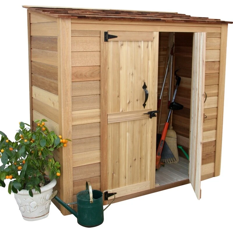 Today's Outdoor Living Large Garden Cabin 6' wide x 3' thick solid wood tool shed