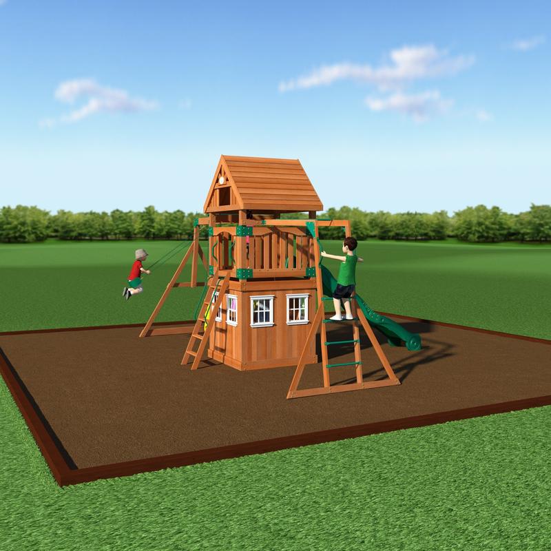 Castle Peak Wooden Swing Set
