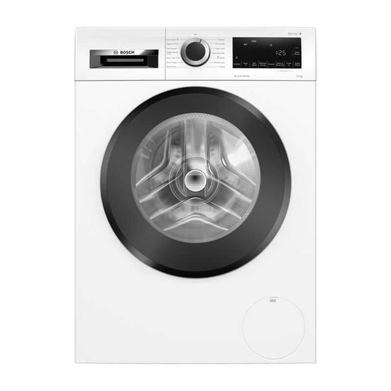 Bosch WGG254Z0GB Series 6, Free-Standing Washing Machine Front Loader, A Rated, 10 kg, 1400 rpm, Iron Assist, Speed Programme, White [Energy Class A]