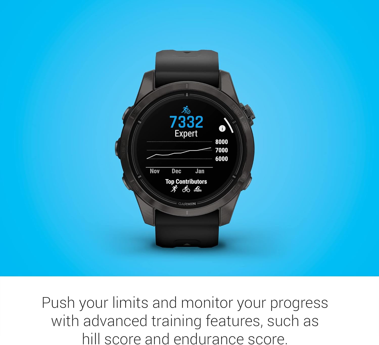 Garmin epix Pro (Gen 2) Sapphire Edition, 47mm, High Performance Smartwatch, Advanced Training Technology, Built-in Flashlight, Black
