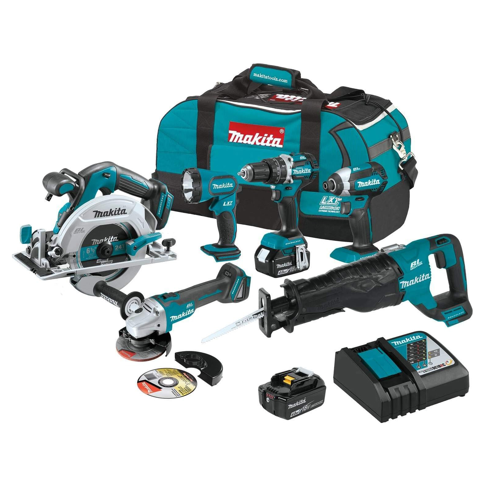 Makita XT612M 18V LXT Lithium-Ion Brushless Cordless 6-Pc. Combo Kit