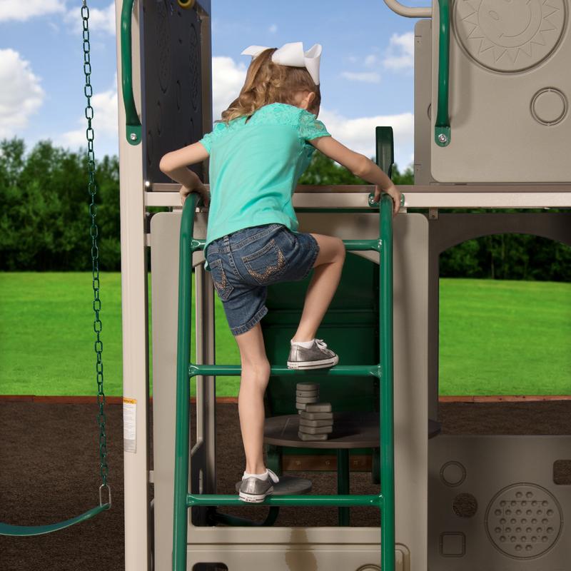 Castle Grey Metal Swing Set