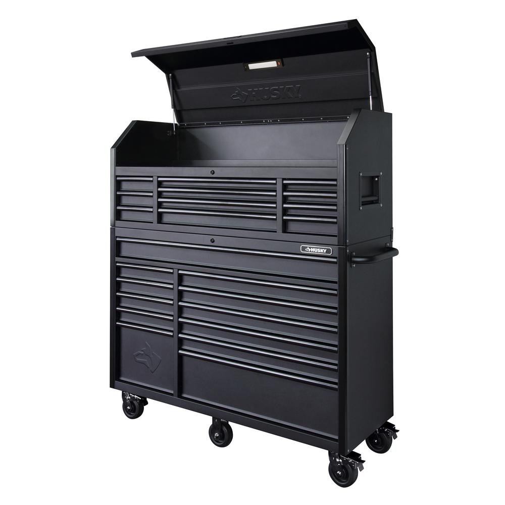 Heavy-Duty 56 In. W 23-Drawer, Deep Combination Tool Chest And Rolling Cabinet Set In Matte Black