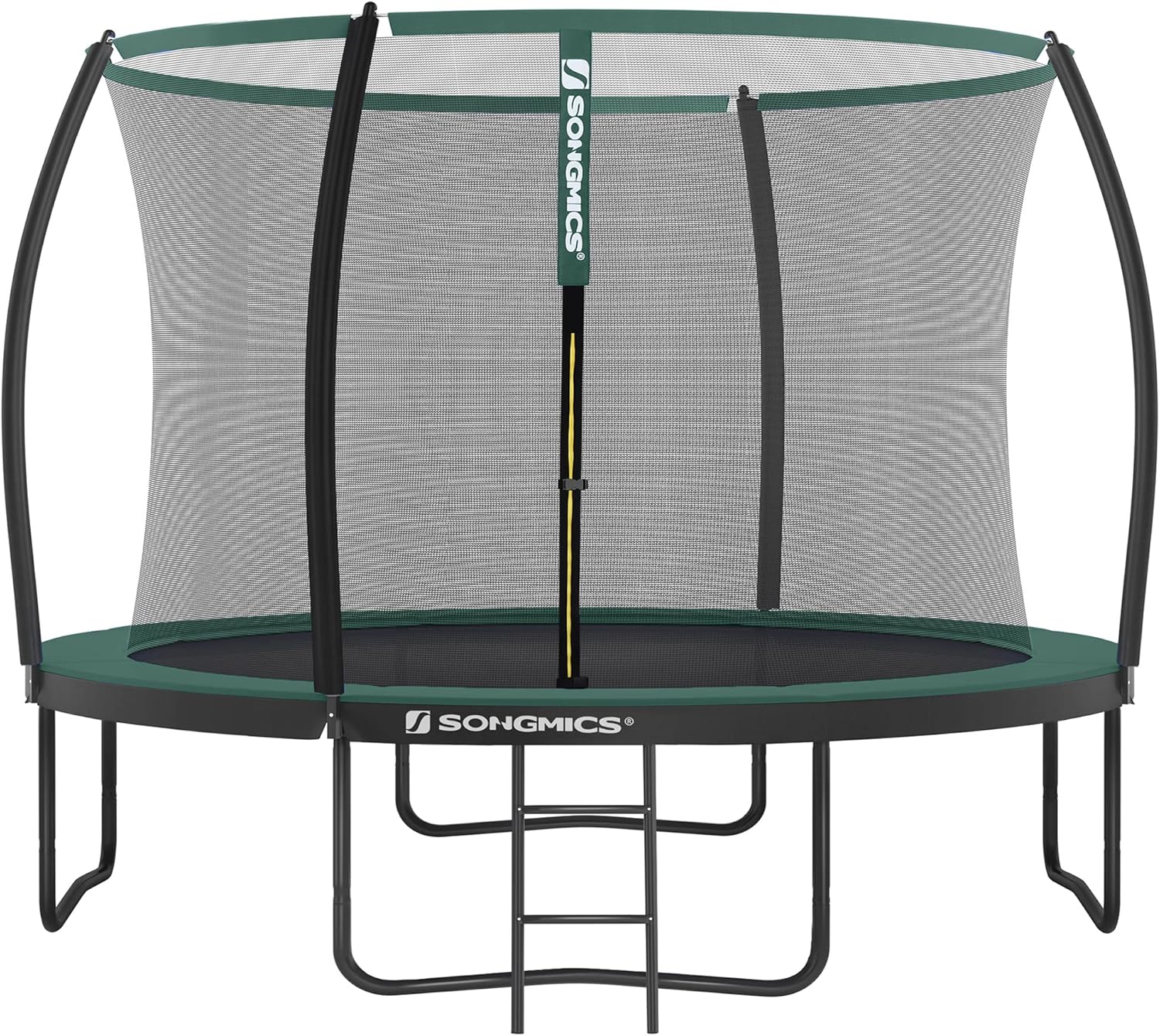 SONGMICS Trampolin Outdoor Ø 366 cm, rundes Gartentrampolin für Kinder mit Sicherheitsnetz, Randabdeckung, Leiter und gepolsterten Stangen