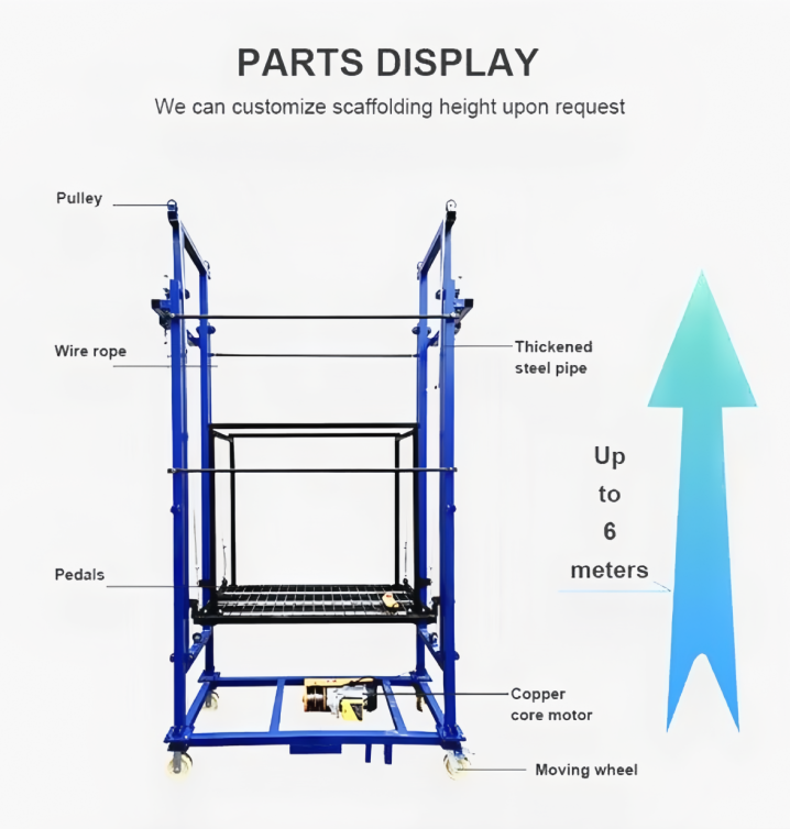 📢Year-End Promotion🎉Foldable Electric Lift Scaffolding (Load 1000Kg)