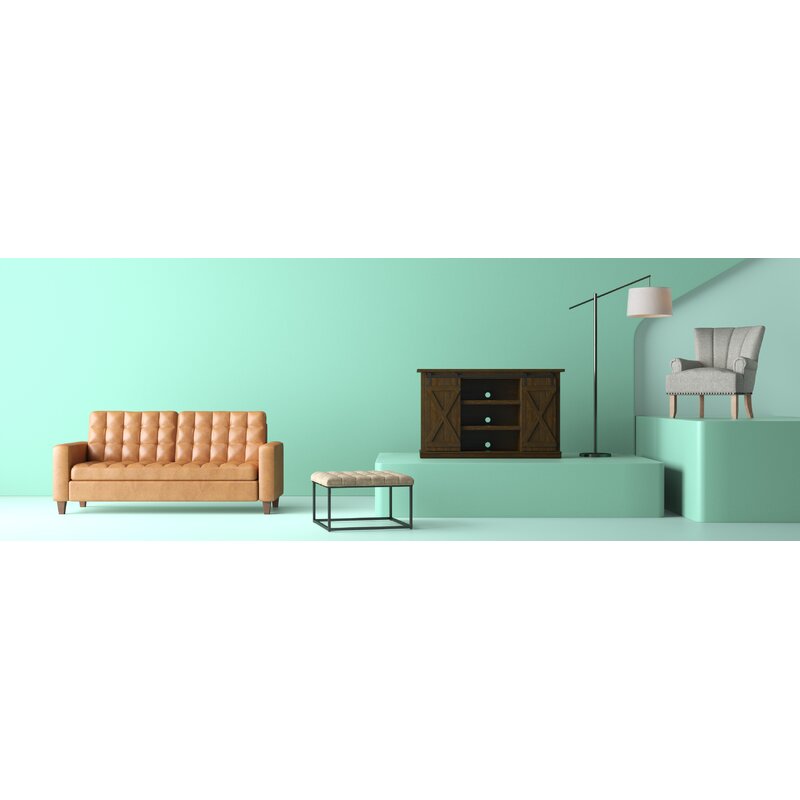 Milton 76” Vegan Leather Square Arm Sofa