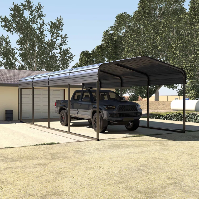 Steel Carport, Galvanized Gray