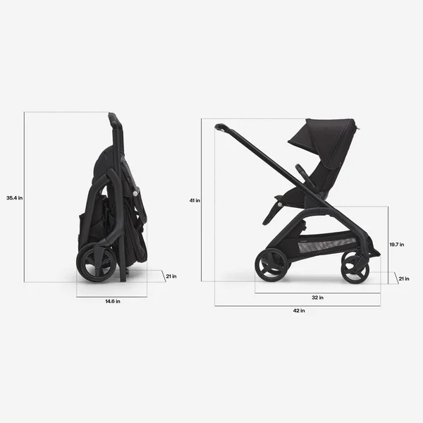 Bugaboo Dragonfly Stroller Set Midnight Black/Midnight Black/Black