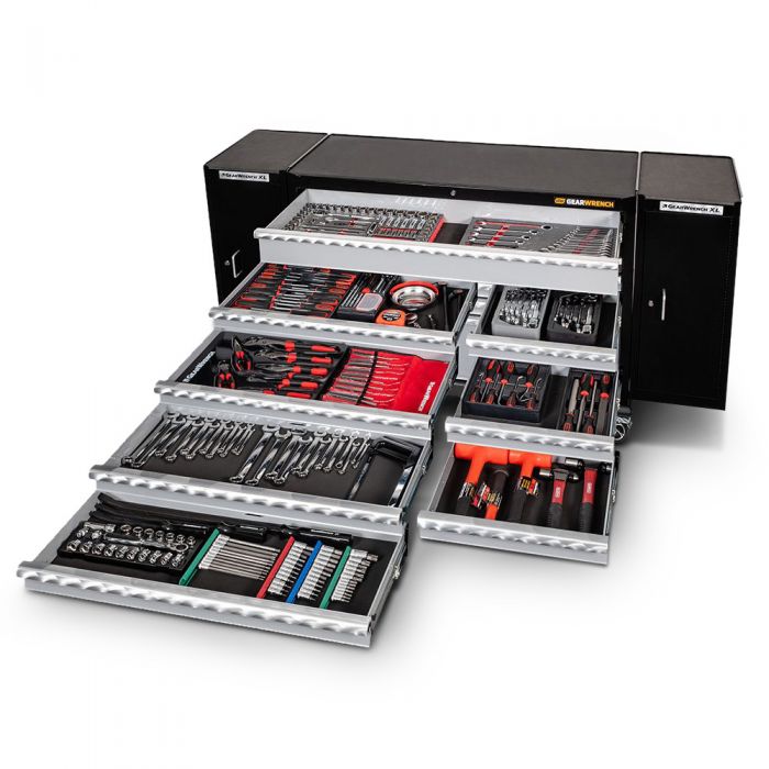 GEARWRENCH 330 Pc Combination Tool Kit With Side Cabinets & Roller Cabinet