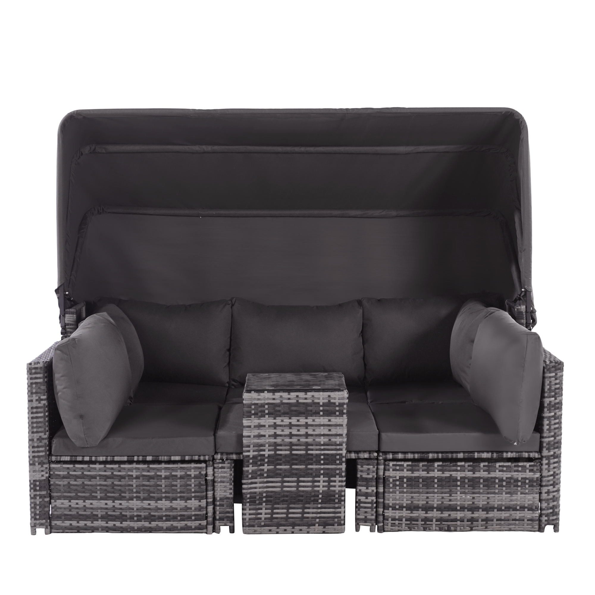 XDOVET Gartenlounge-Set Gartenmöbel Rattan Sonneninsel Sitzgruppe Terrassen Wetterfest