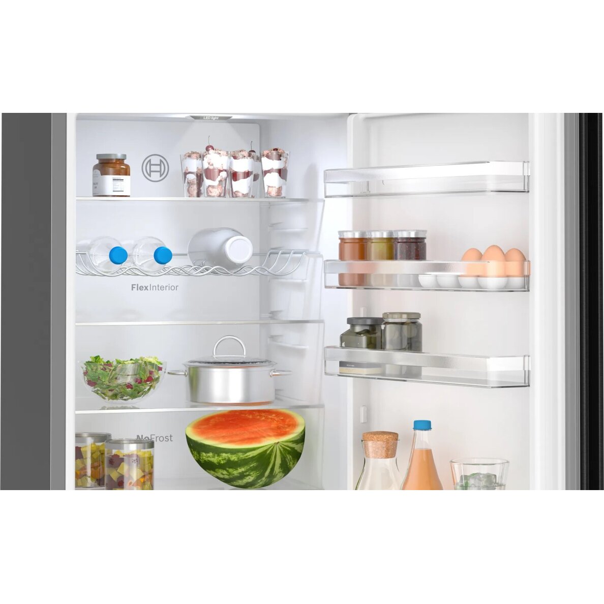 BOSCH KGN392XCF BLACK STEEL FRIDGE-FREEZER,60CM