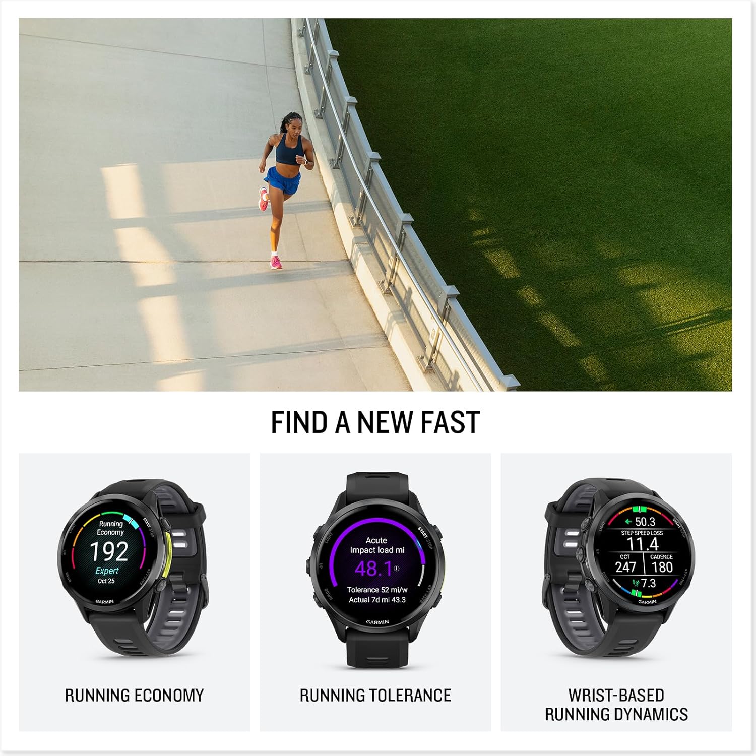 Garmin® Forerunner® 970, Premium GPS Running and Triathlon Smartwatch, AMOLED Display, Built-in LED Flashlight, Soft Gold Titanium with French Gray Case and French Gray/Translucent Indigo Band